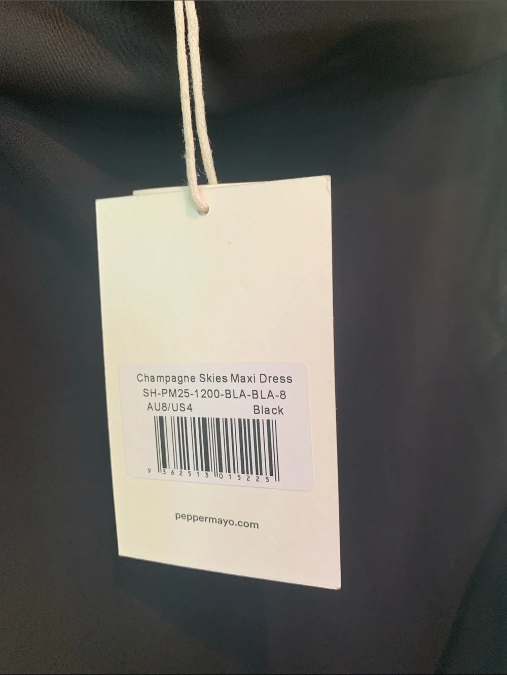 Peppermayo NWT Champagne Skies Maxi Dress Black Size 4 - Picture 6 of 7